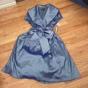 Metallic blue shiny dress